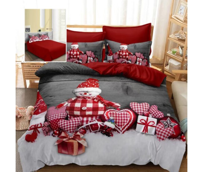 Lenjerie pat finet 3d 6 piese craciun f-xmas78 Lenjerie pat finet 3d 6 piese craciun f-xmas78